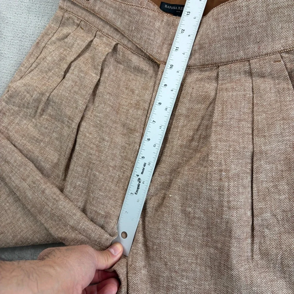 Banana Republic Herringbone Linen-Blend Seafarer Pants in Potters‎ Clay Women 2